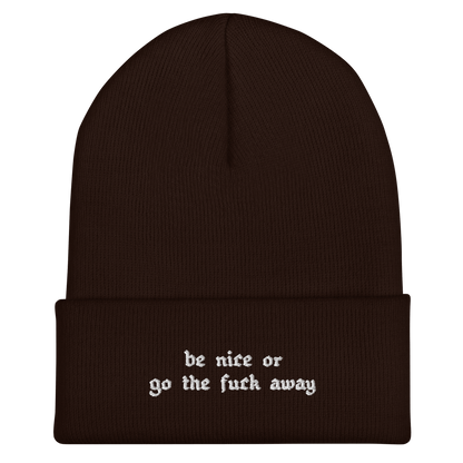 Be Nice Or... Cuffed Beanie