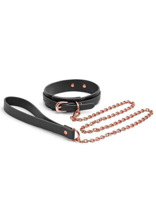 Bondage Couture Pu Leather Collar and Leash - Shadow Threadz Crypt