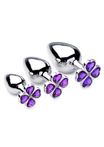 Booty Sparks Violet Flower Gem Anal Plug Set