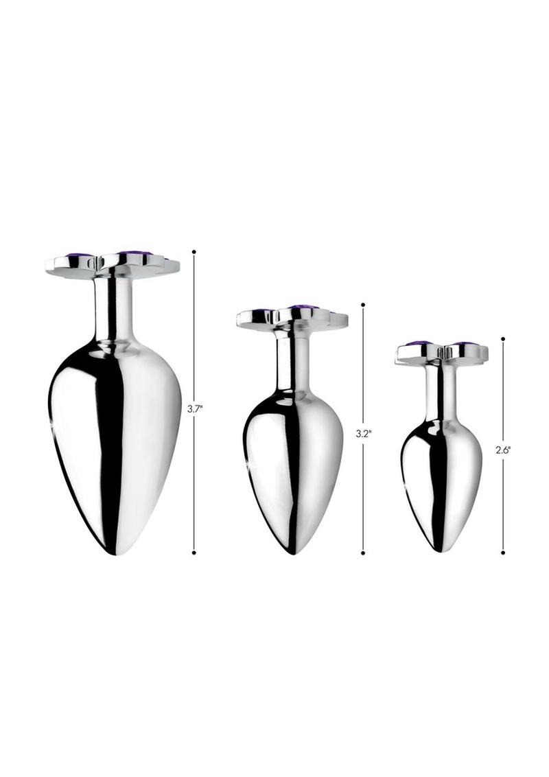 Booty Sparks Violet Flower Gem Anal Plug Set