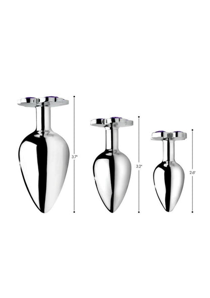 Booty Sparks Violet Flower Gem Anal Plug Set