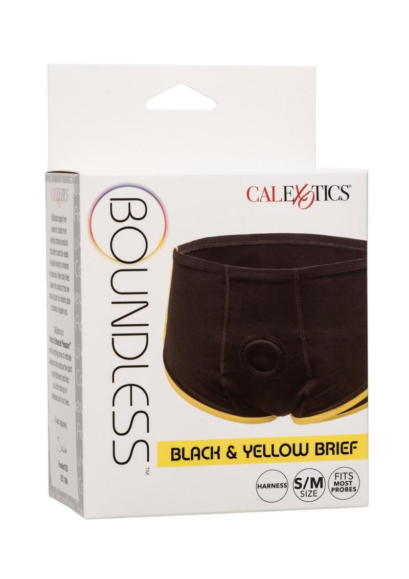 Boundless Black & Yellow Strap Brief - Shadow Threadz Crypt