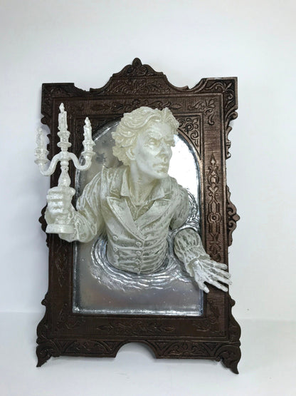 Gentleman Ghost in the Mirror Wall Plaque, Hand Painted Resin