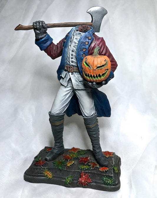 Headless Horseman Statue, Full Color Resin Sculpture | Gothic Legend of Sleepy Hollow Figurine | Dark Folklore Art for Spooky Home Decor