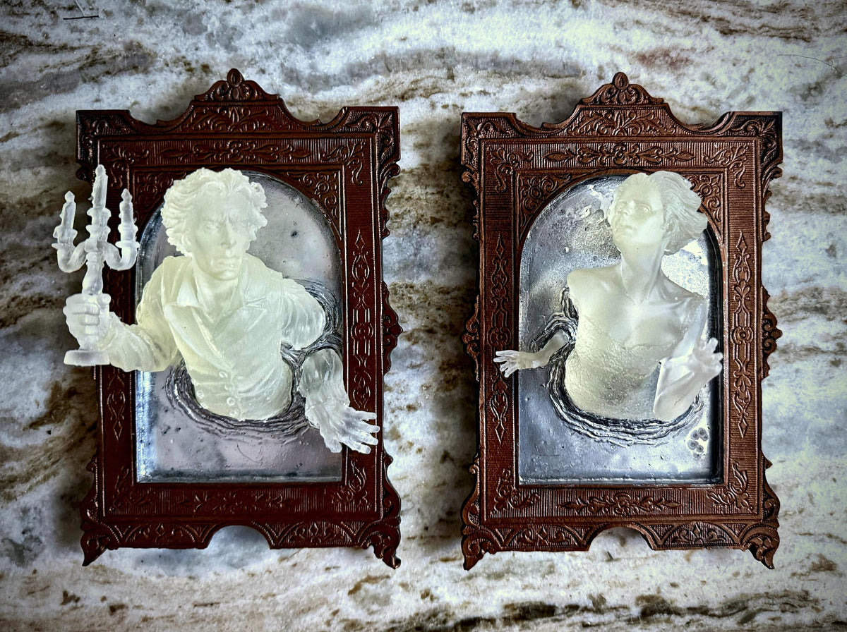 Gentleman Ghost in the Mirror Wall Plaque, Glow in the Dark Resin