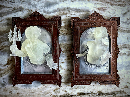 Gentleman Ghost in the Mirror Wall Plaque, Glow in the Dark Resin