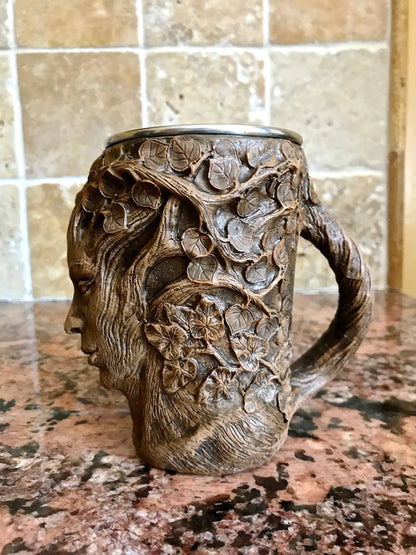 Dryad Mug, Hand Sculpted Resin Mug I Stainless Steel Liner