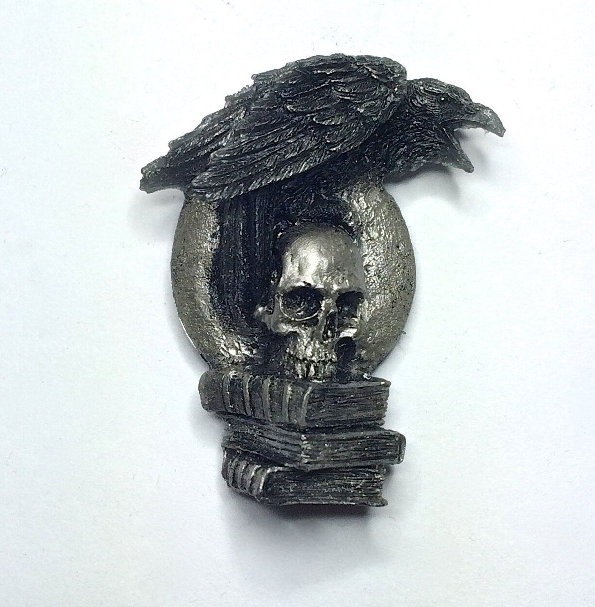 Raven Magnet, Hand Painted Resin Sculpture | Gothic Fantasy Decor