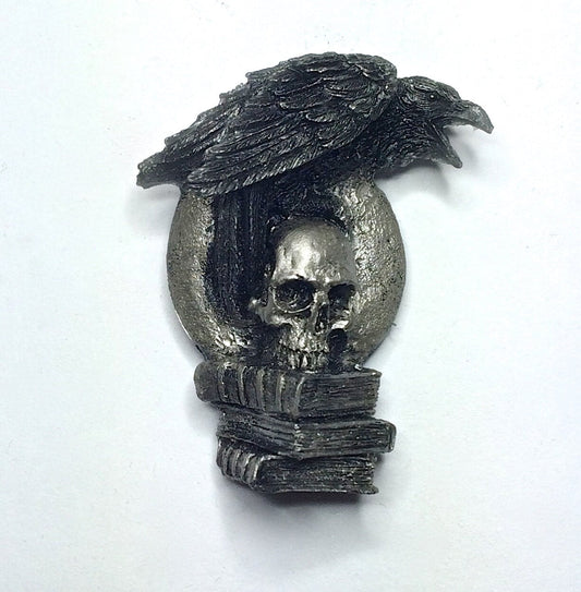 Raven Magnet, Hand Painted Resin Sculpture | Gothic Fantasy Decor