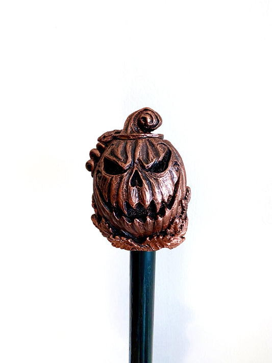 Jack O' Lantern Cane, Hand Sculpted Walking Stick | Halloween Gothic