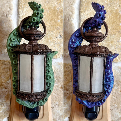 Tentacle Lantern Nightlight, Hand Painted Resin Sculpture | Nautical