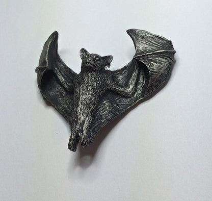 Soaring Fruit Bat Magnet, Hand Painted Resin Sculpture | Mythic Fantasy Decor