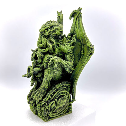 Cthulhu Enthroned Statue, Hand Painted Resin Sculpture