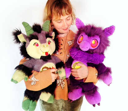 Moonlight Mothman Plushie - Shadow Threadz Crypt