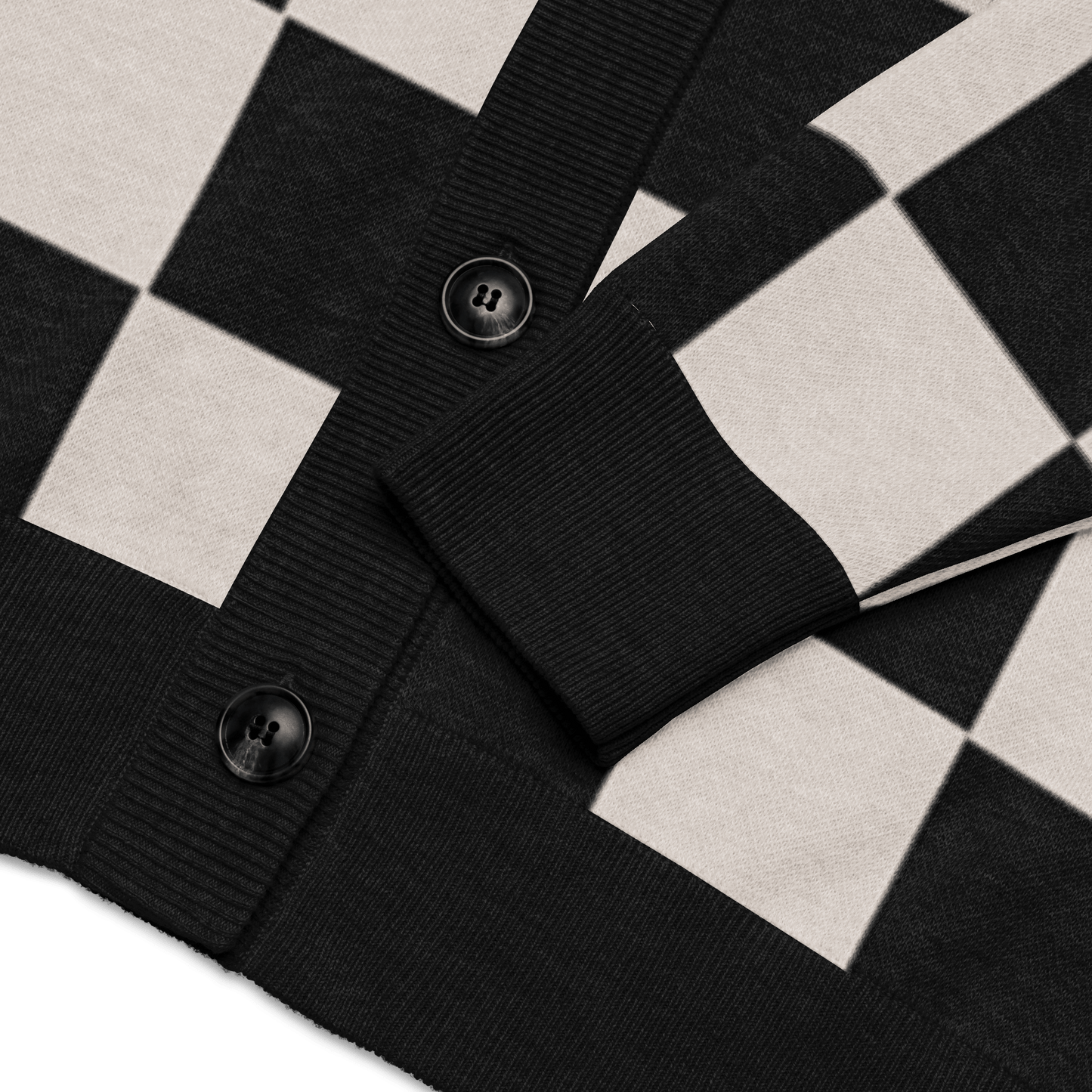 Checkers and Cream Knit Cardigan