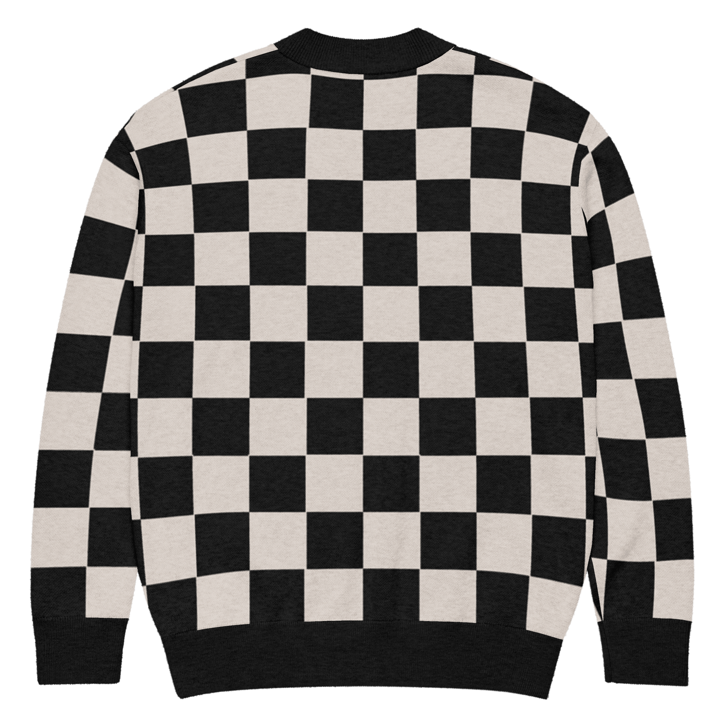 Checkers and Cream Knit Cardigan