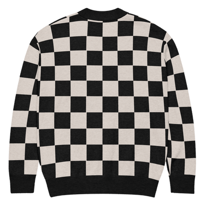 Checkers and Cream Knit Cardigan