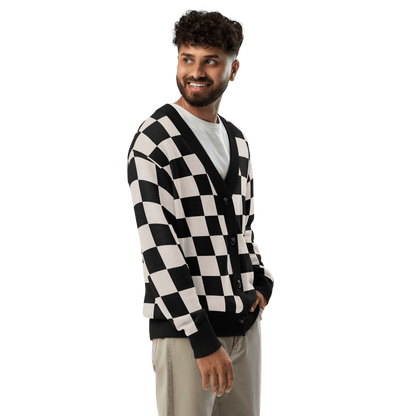 Checkers and Cream Knit Cardigan