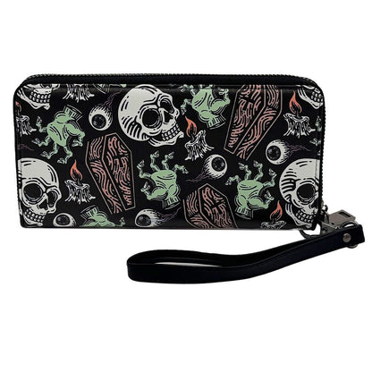 Coffins and Skulls Clutch Wallet