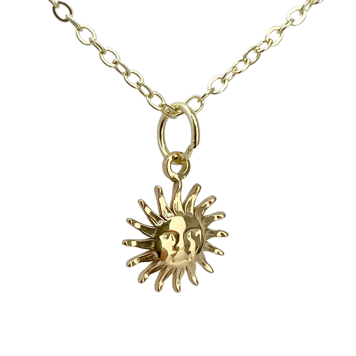 Sun Necklace Gold Happy Sunshine Pendant Celestial Dainty Jewelry