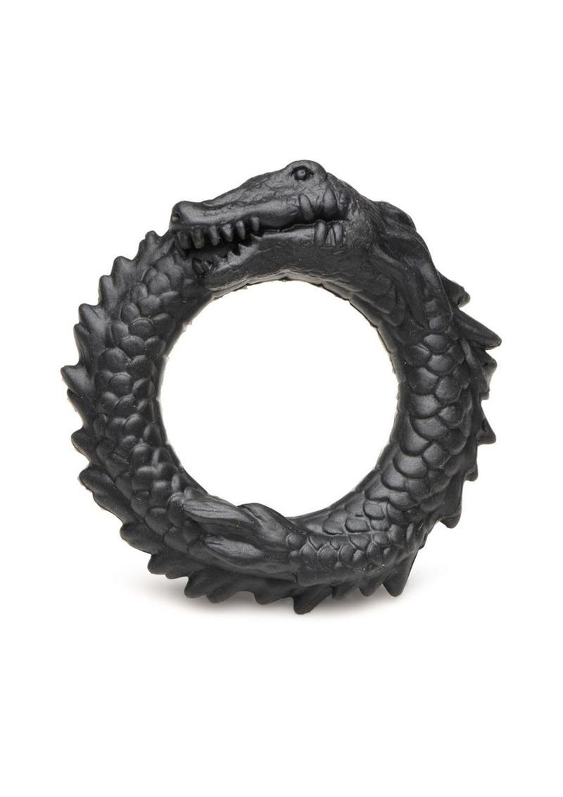 Black Caiman Silicone Cock Ring - Shadow Threadz Crypt