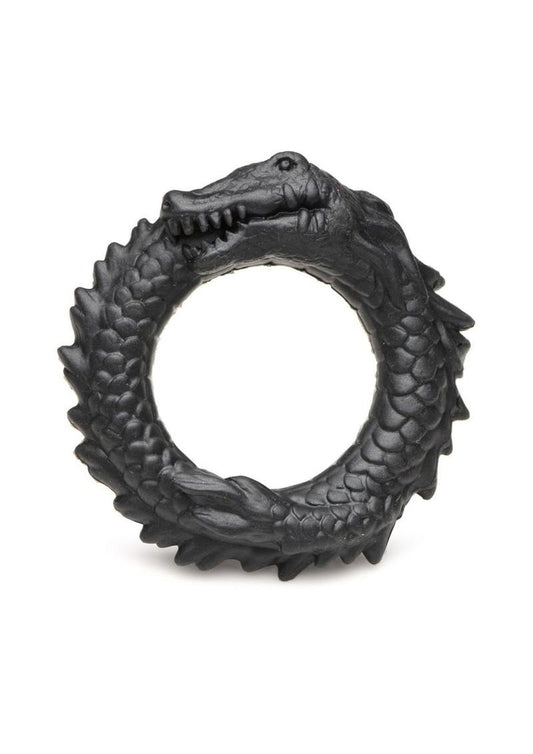 Black Caiman Silicone Cock Ring - Shadow Threadz Crypt