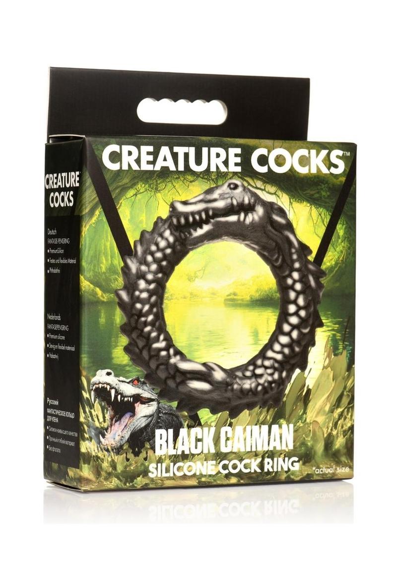 Black Caiman Silicone Cock Ring - Shadow Threadz Crypt