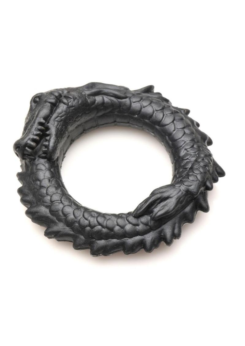 Black Caiman Silicone Cock Ring - Shadow Threadz Crypt