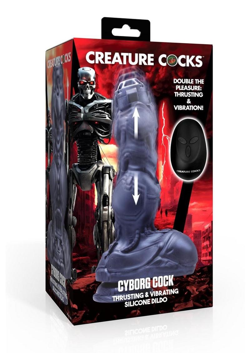 Cyborg Thrusting Vibrating Dildo - Shadow Threadz Crypt