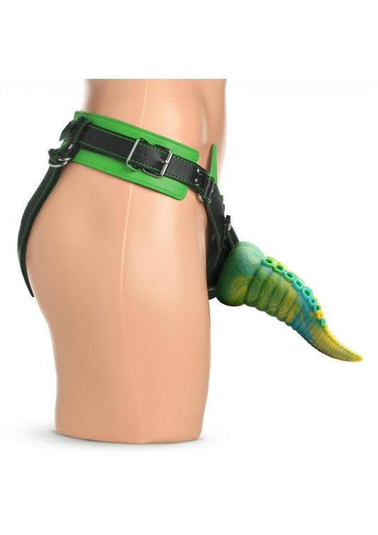 Green Horny Play Strap-On Harness - Shadow Threadz Crypt