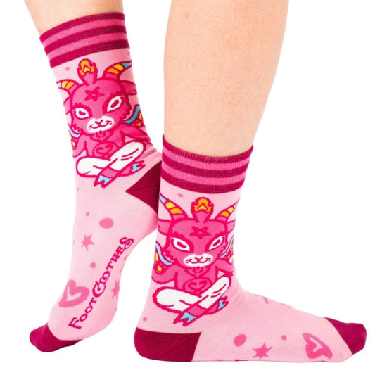 Cute and Baby Baphomet Socks and Pins Gift Pack