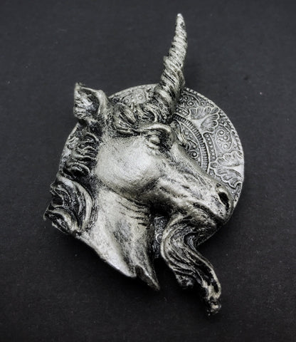 Unicorn Magnet, Hand Painted Resin Sculpture | Mythic Fantasy Decor