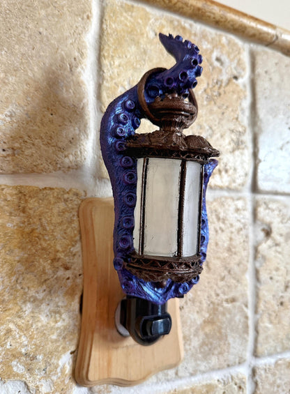 Tentacle Lantern Nightlight, Hand Painted Resin Sculpture | Nautical