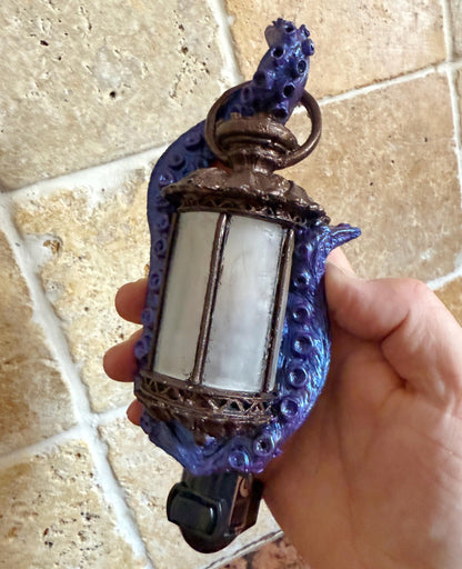 Tentacle Lantern Nightlight, Hand Painted Resin Sculpture | Nautical