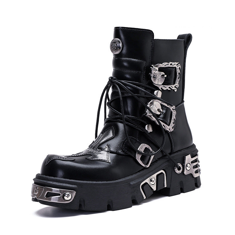 Iron Warden Gothic Unisex Combat Boots - Shadow Threadz Crypt