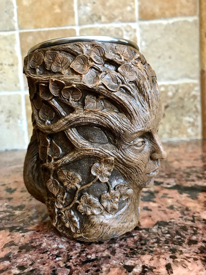 Dryad Mug, Hand Sculpted Resin Mug I Stainless Steel Liner