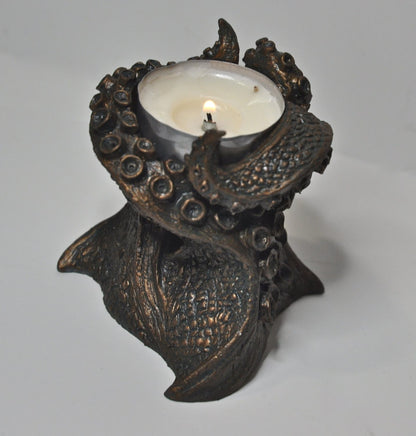 Kraken Tentacles Tea Light Holder, Hand Sculpted Resin | Lovecraftian