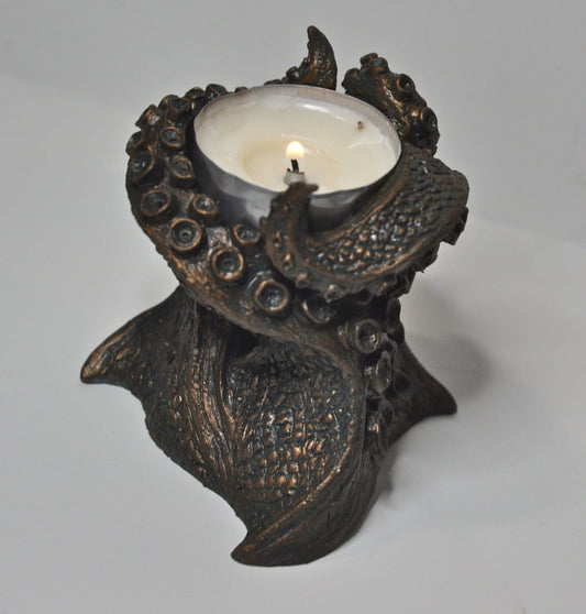 Kraken Tentacles Tea Light Holder, Hand Sculpted Resin | Lovecraftian