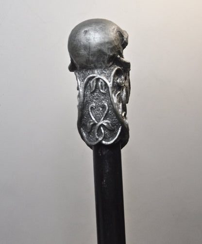 Raven Skull Cane, Hand Sculpted Walking Stick