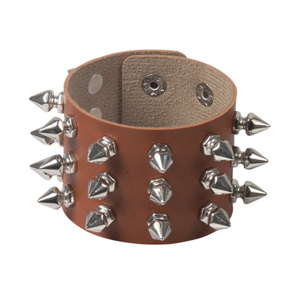 Deathspike Cuff Leather Bracelet - Shadow Threadz Crypt