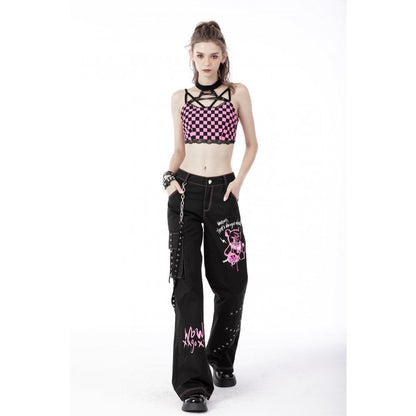 Poison Plaid Halterneck Bustier detail view 3