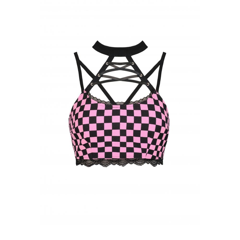 Poison Plaid Halterneck Bustier detail view 7