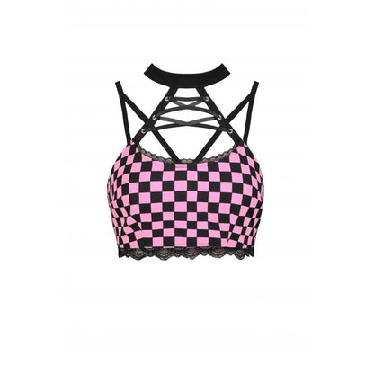 Poison Plaid Halterneck Bustier detail view 7