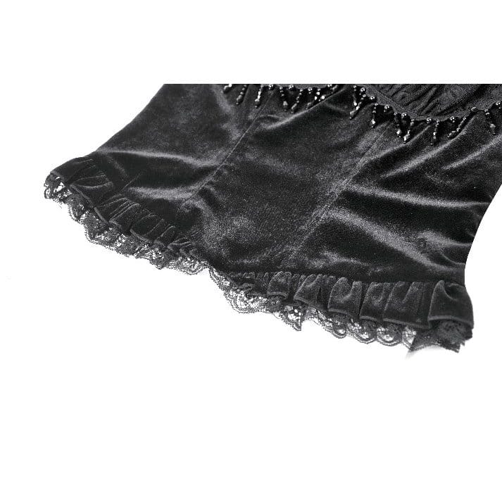 Midnight Reliquary Beaded Velvet Bustier detail view 12