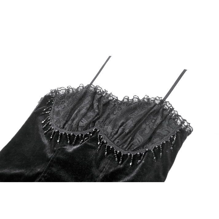 Midnight Reliquary Beaded Velvet Bustier detail view 9