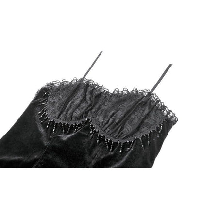 Midnight Reliquary Beaded Velvet Bustier detail view 9