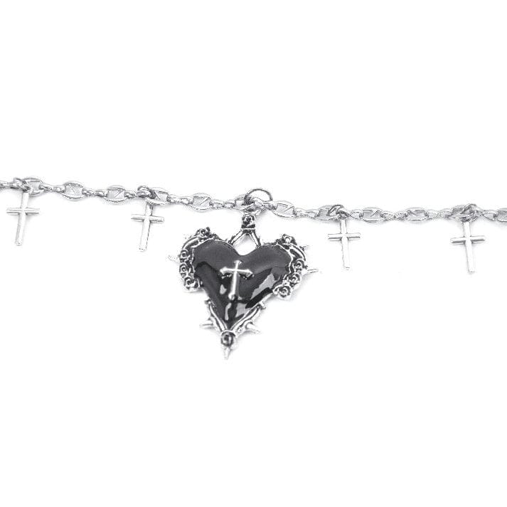 Reliquary Heart Cross Necklace detail view