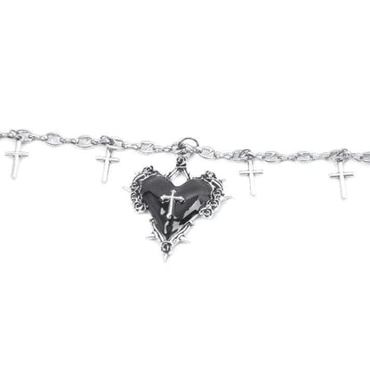 Reliquary Heart Cross Necklace detail view