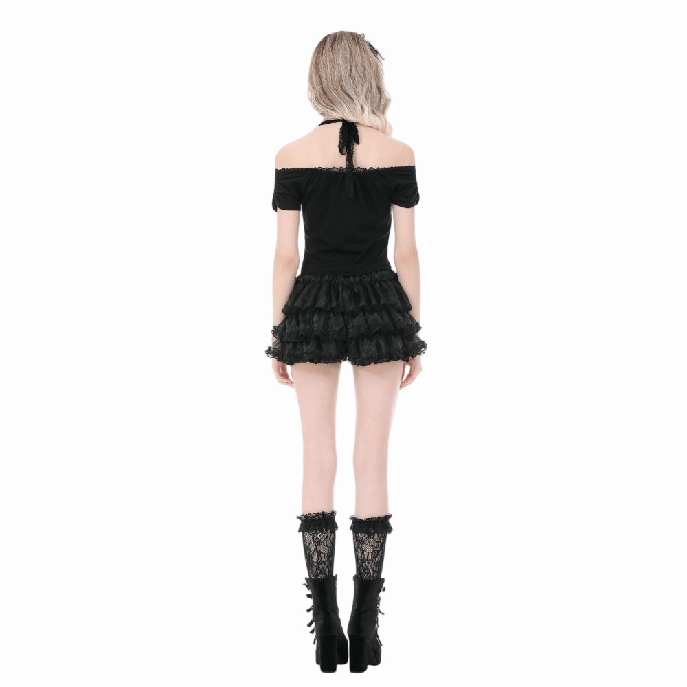 Dollhouse Mourning Tiered Shorts detail view