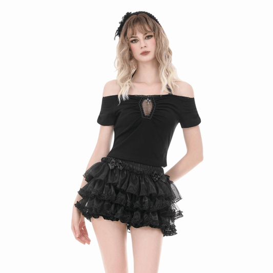 Dollhouse Mourning Tiered Shorts detail view